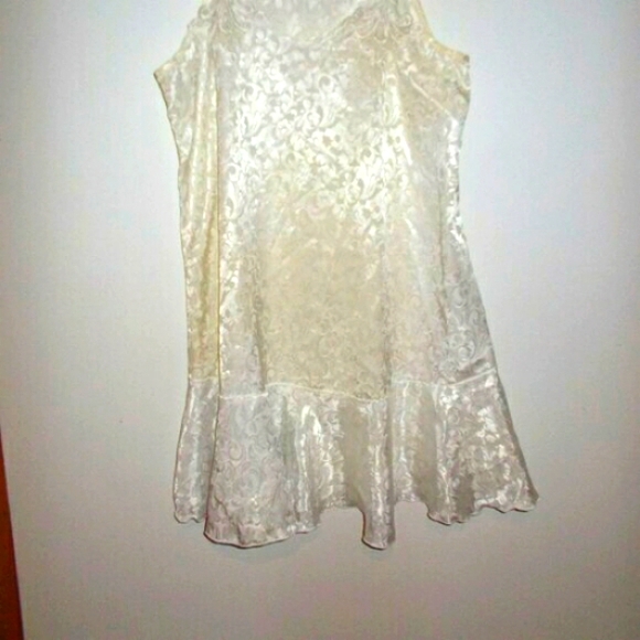 90s Gregg Femme white satin bridal Negligee in M-L - Picture 3 of 3